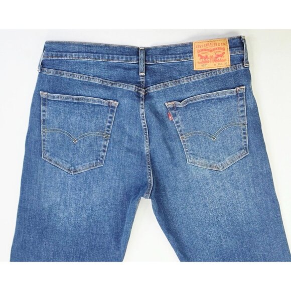 Levis Size 36X32 Mens 502 Blue Denim 5 Pocket Logo Tag Jeans - Picture 11 of 13